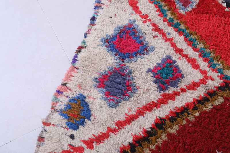 Moroccan berber rug 3 X 7.5 Feet - Boucherouite Rugs