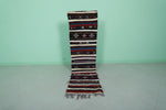 Vintage moroccan berber handwoven kilim runner rug 1.6 FT X 6.1 FT