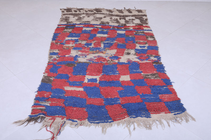 Moroccan berber rug 3.9 X 7.1 Feet - Boucherouite Rugs