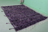 beni ourain rug 4.5 x 6.3 Feet - Purple handmade rug