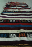 Vintage moroccan berber handwoven kilim runner rug 1.6 FT X 6.1 FT