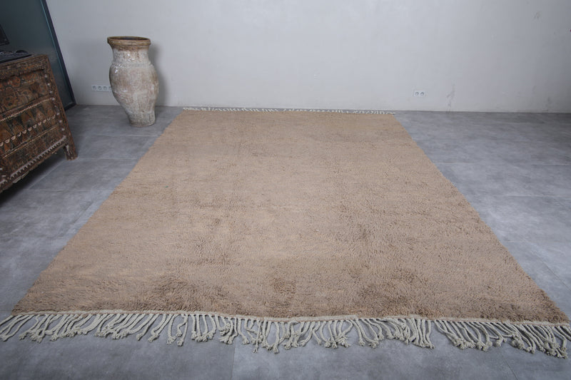 Taupe Moroccan Rug - 9 x 11 Feet | Handwoven Wool Area Rug