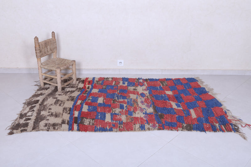 Moroccan berber rug 3.9 X 7.1 Feet - Boucherouite Rugs