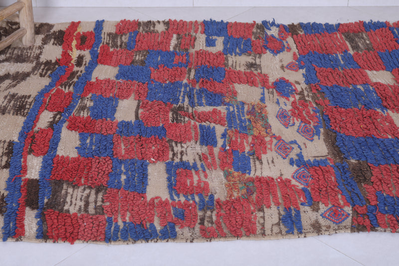 Moroccan berber rug 3.9 X 7.1 Feet - Boucherouite Rugs