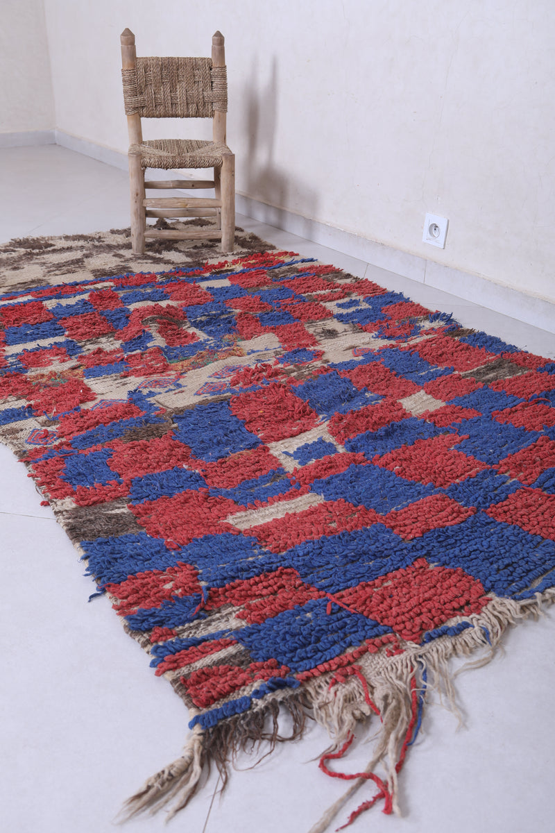 Moroccan Berber Rug with Geometric Patterns - 3.9 x 7.1 Feet