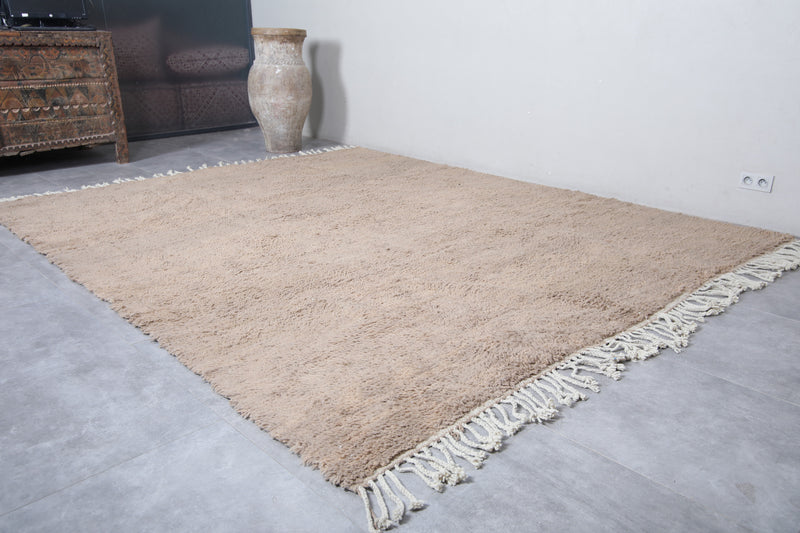 Taupe Moroccan Rug - 9 x 11 Feet | Handwoven Wool Area Rug