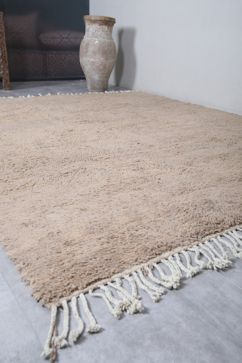 Taupe Moroccan Rug - 9 x 11 Feet | Handwoven Wool Area Rug