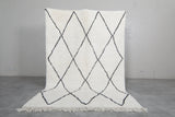 Classic Moroccan Rug - 5.4 x 8.3 ft | White with Black Diamond Pattern