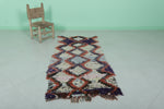 Wonderful Moroccan Boucherouite Rug 2.5 X 5.6 Feet