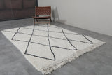 Classic Moroccan Rug - 5.4 x 8.3 ft | White with Black Diamond Pattern