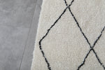 Classic Moroccan Rug - 5.4 x 8.3 ft | White with Black Diamond Pattern