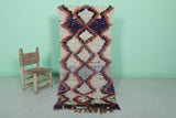 Wonderful Moroccan Boucherouite Rug 2.5 X 5.6 Feet