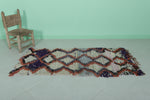 Wonderful Moroccan Boucherouite Rug 2.5 X 5.6 Feet