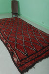 Vintage moroccan rug 4.6 X 9.8 Feet