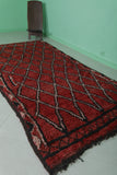 Vintage moroccan rug 4.6 X 9.8 Feet