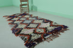 Wonderful Moroccan Boucherouite Rug 2.5 X 5.6 Feet