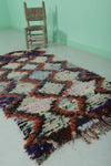 Wonderful Moroccan Boucherouite Rug 2.5 X 5.6 Feet