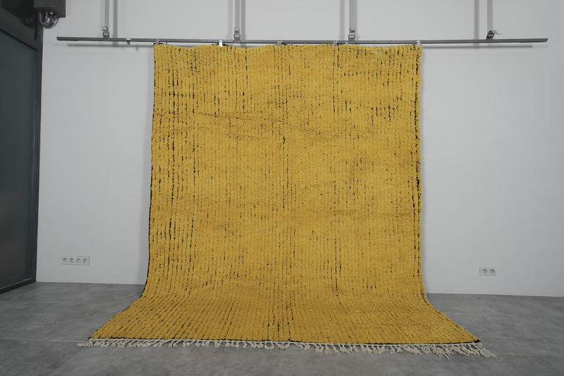 Yellow Moroccan Rug – Handwoven Wool Carpet 8.6x10.6 FT