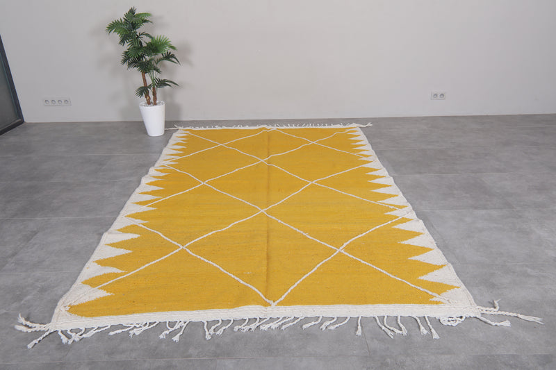 Moroccan Rug 6.2x9.7 FT - Bold Yellow Handwoven Design