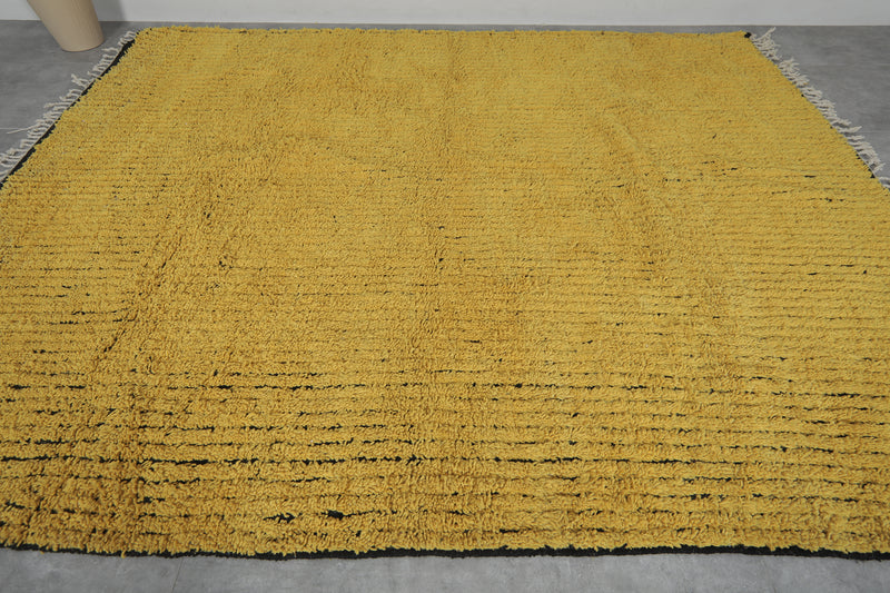 Yellow Moroccan Rug – Handwoven Wool Carpet 8.6x10.6 FT