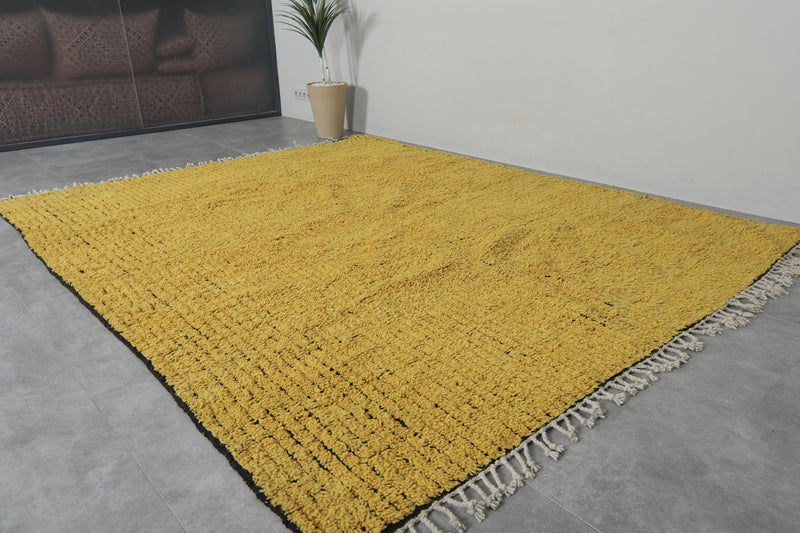 Yellow Moroccan Rug – Handwoven Wool Carpet 8.6x10.6 FT