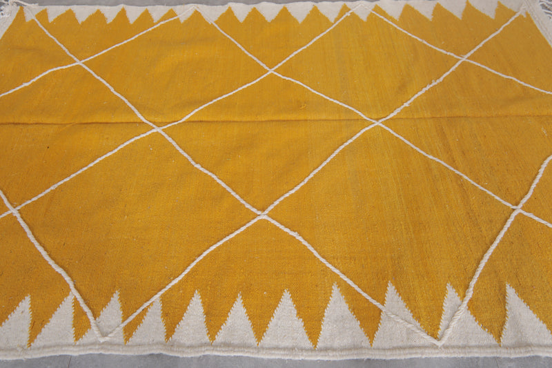 Moroccan Rug 6.2x9.7 FT - Bold Yellow Handwoven Design