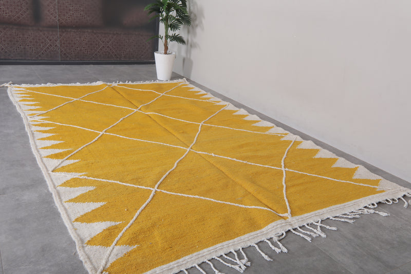 Moroccan Rug 6.2x9.7 FT - Bold Yellow Handwoven Design