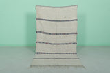 Vintage moroccan berber handwoven wedding blanket 3.3 FT X 5.9 FT