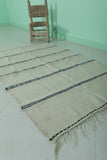 Vintage moroccan berber handwoven wedding blanket 3.3 FT X 5.9 FT