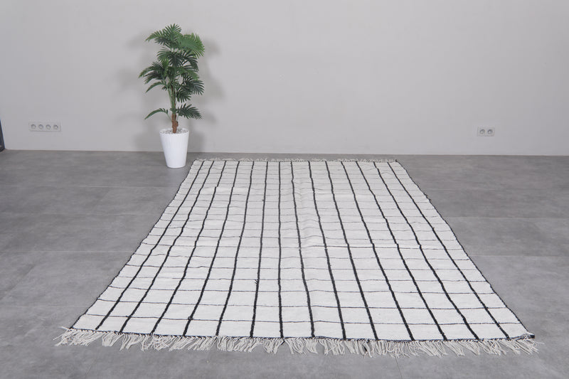 Moroccan Rug 6.2x9.3 FT - Handwoven Grid Pattern