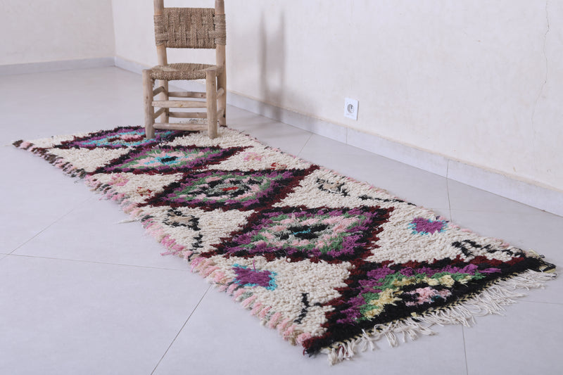 Moroccan berber rug 2.5 X 6.7 Feet - Boucherouite Rugs