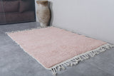 Moroccan Berber Rug - Handwoven 5.2 x 7.1 Feet | Soft Pink Wool Design