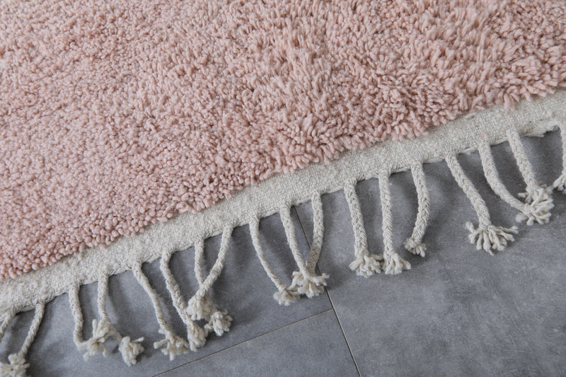 Moroccan Berber Rug - Handwoven 5.2 x 7.1 Feet | Soft Pink Wool Design