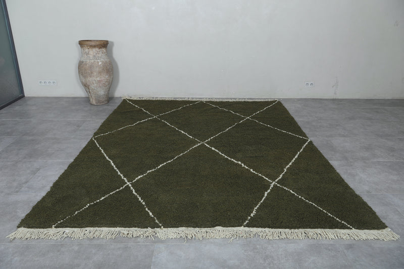 Authentic Beni ourain rug - Green Custom Rug - Wool rug - custom moroccan rugs