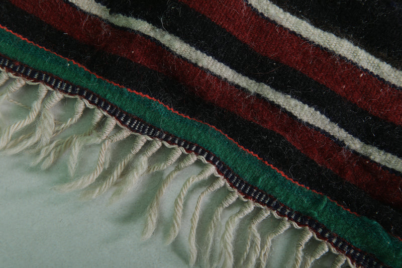 Handwoven Kilim 3.6 FT X 5.2 FT - Red and Black Stripes