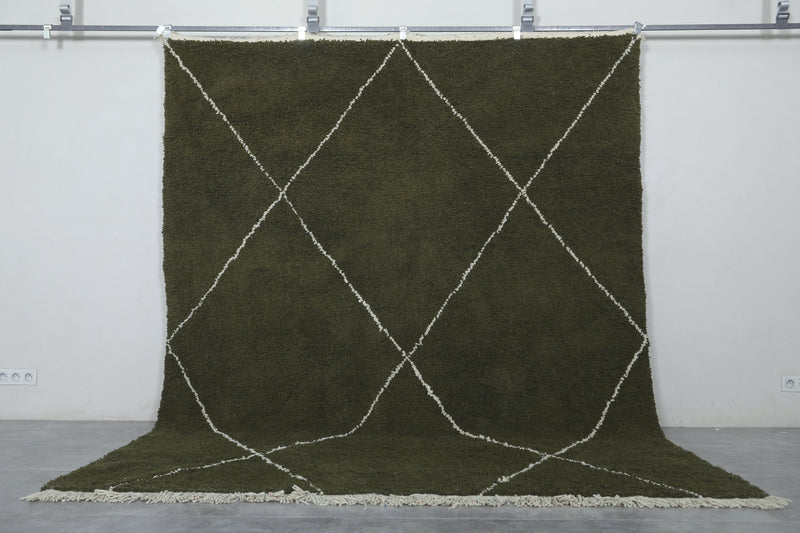 Authentic Beni ourain rug - Green Custom Rug - Wool rug - custom moroccan rugs