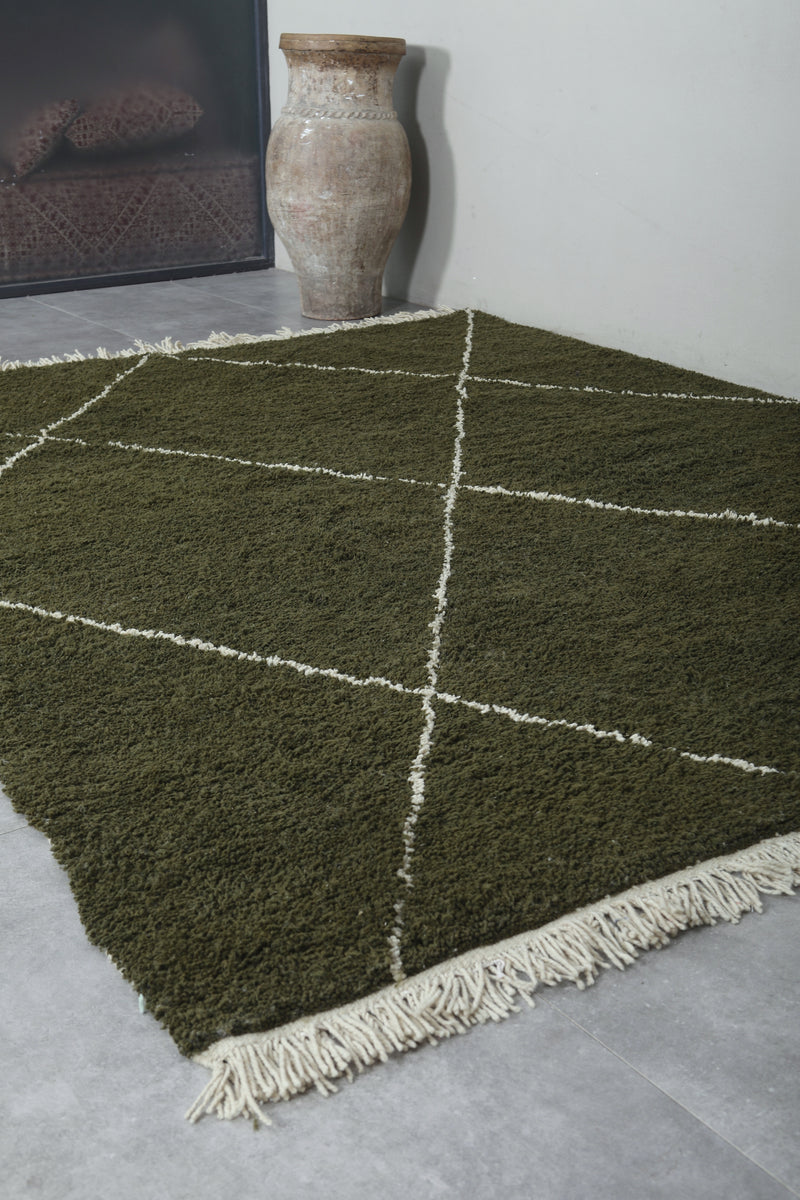 Authentic Beni ourain rug - Green Custom Rug - Wool rug - custom moroccan rugs