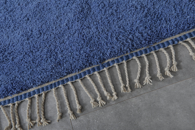 Large Moroccan Rug - 8.2 x 10.4 Feet, Two-Tone Blue | Handwoven Berber Style