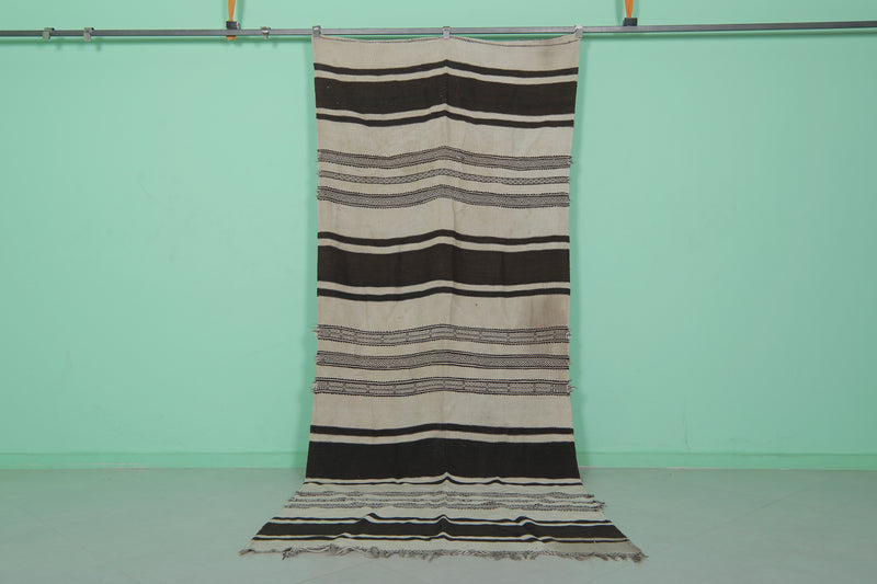 Striped Moroccan Kilim Rug - 4.3 FT x 11 FT | Handwoven Hallway Runner