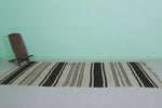 Striped Moroccan Hallway Kilim Rug 4.3 X 11 Feet