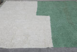 Large Moroccan Rug - 8.5 x 10.2 Feet, Green and Cream Color Block | Handwoven Berber Style