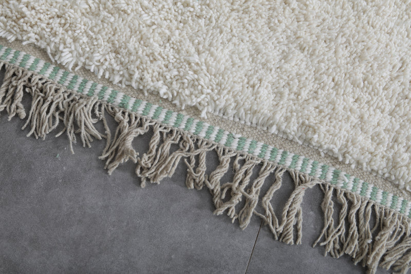 Custom Berber Moroccan rug - White and Green Handmade Boujaad Rug - custom moroccan rugs