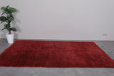 Moroccan Red Rug with Plush Texture - 5.7 x 9.3 Feet