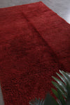 Moroccan Red Rug with Plush Texture - 5.7 x 9.3 Feet