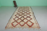 Handwoven Moroccan Rug - 6.1 x 12.1 ft | Beige Diamond Pattern with Black Border