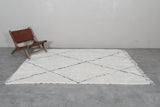 Classic Moroccan Rug - 6 x 9 ft | White with Diamond Pattern