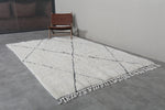 Classic Moroccan Rug - 6 x 9 ft | White with Diamond Pattern