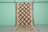 Handwoven Moroccan Rug - 6.1 x 12.1 ft | Beige Diamond Pattern with Black Border