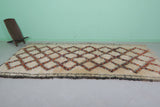 Handwoven Moroccan Rug - 6.1 x 12.1 ft | Beige Diamond Pattern with Black Border