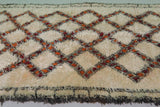 Handwoven Moroccan Rug - 6.1 x 12.1 ft | Beige Diamond Pattern with Black Border